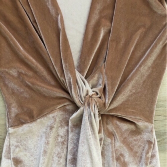 Champagne Velour Zara Basics Cocktail Dress - Picture 13 of 13